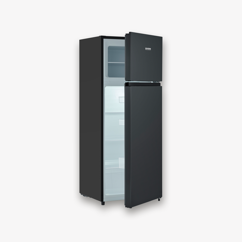 SEVERIN DT 8762 Frigorifero Combinato Doppia Porta, 206 Litri, Classe E, 40dB Silenzioso, Veggiebox, Nero